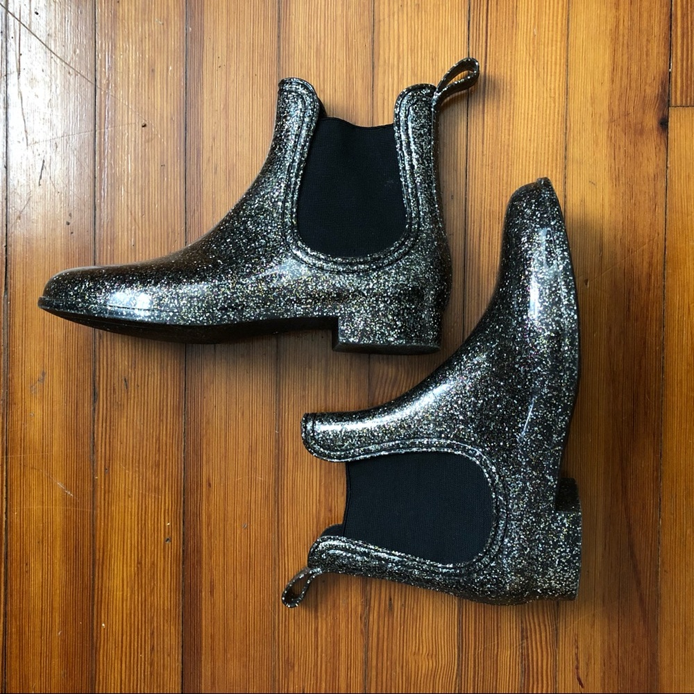 sparkle rain boots